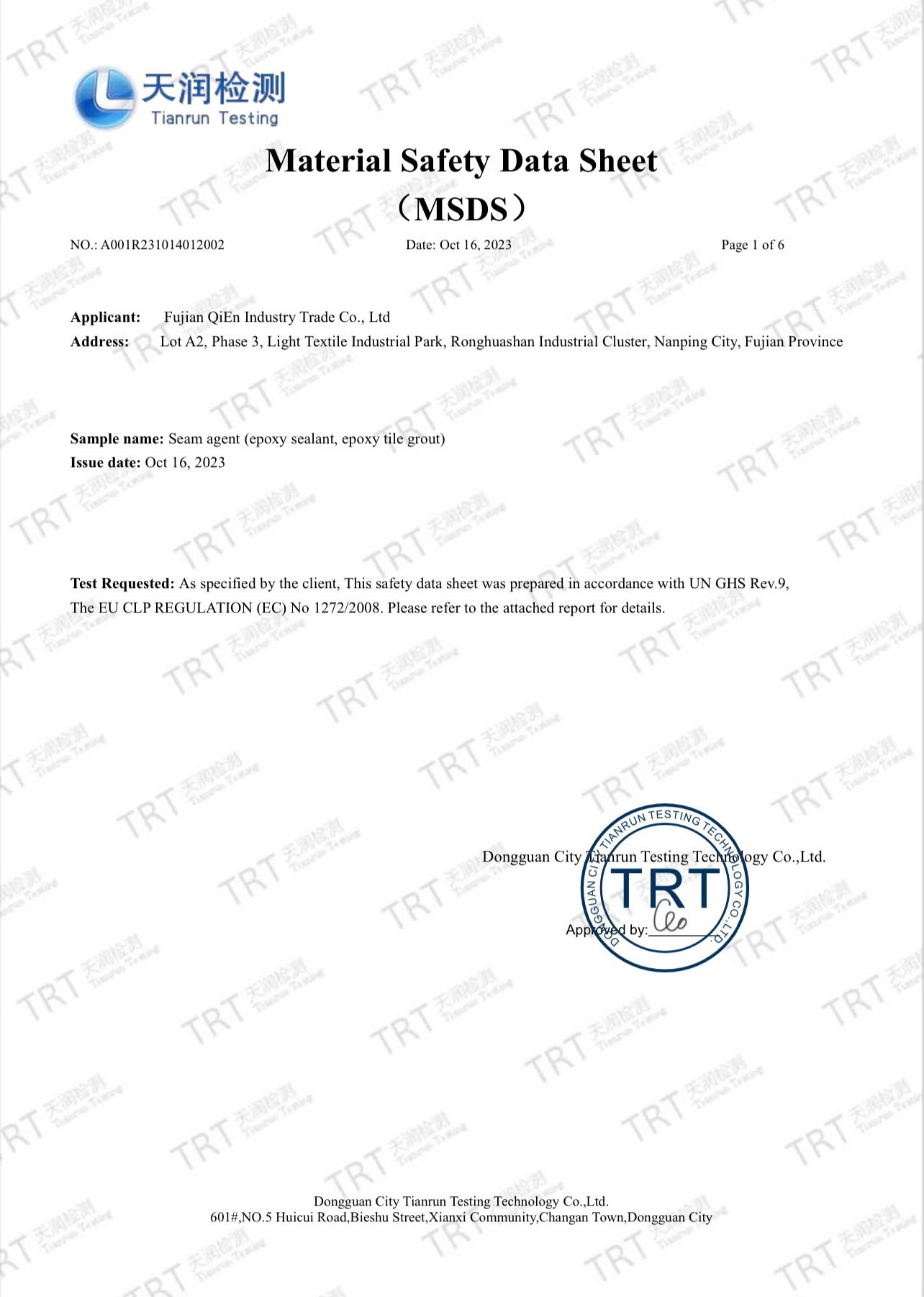 Material Safety Data Sheet (MSDS) – Bảng Dữ Liệu An Toàn Hóa Chất - image