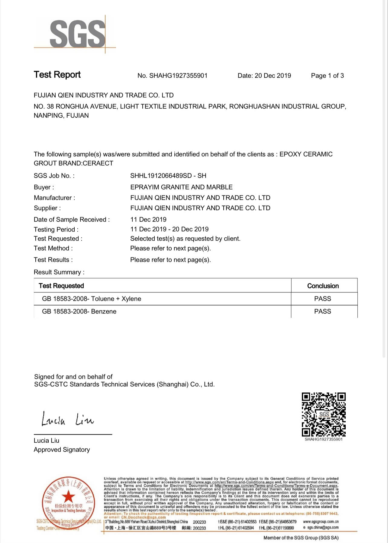 Chứng nhận kiểm nghiệm hóa học - image